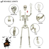 2 Pack 36in Posable Plastic Skeleton Halloween Decor - 3 ft Halloween Decor