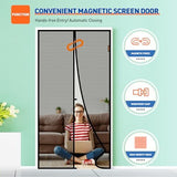 MAGZO Magnetic Screen Door Fit Door Size 30 x 80 Inch, Screen Size 32" x 81" Sturdy Magnet Middle Opening Screen Mesh