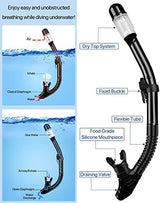 Snorkeling Gear for Adults Men Women,4 in 1 Snorkel Set with Panoramic View Diving Mask Anti-Fog Anti-Leak,Dry Top Snorkel,Fins and Travel Bag for Swimming,Snorkeling and Travel Diving