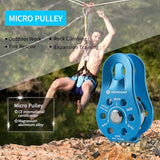 NewDoar Fixed Plate Micro Pulley,28KN CE Certified General Purpose Small Aluminum Rope Pulleys for Climbing/Aloft Work/Rappelling/Rescue Etc