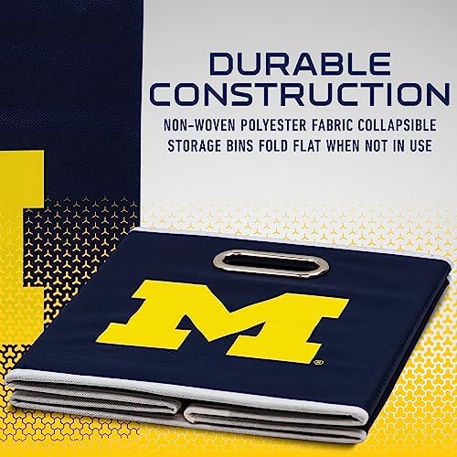 Franklin Sports NCAA College Team Fabric Storage Cubes Made to Fit Storage Bin Organizers