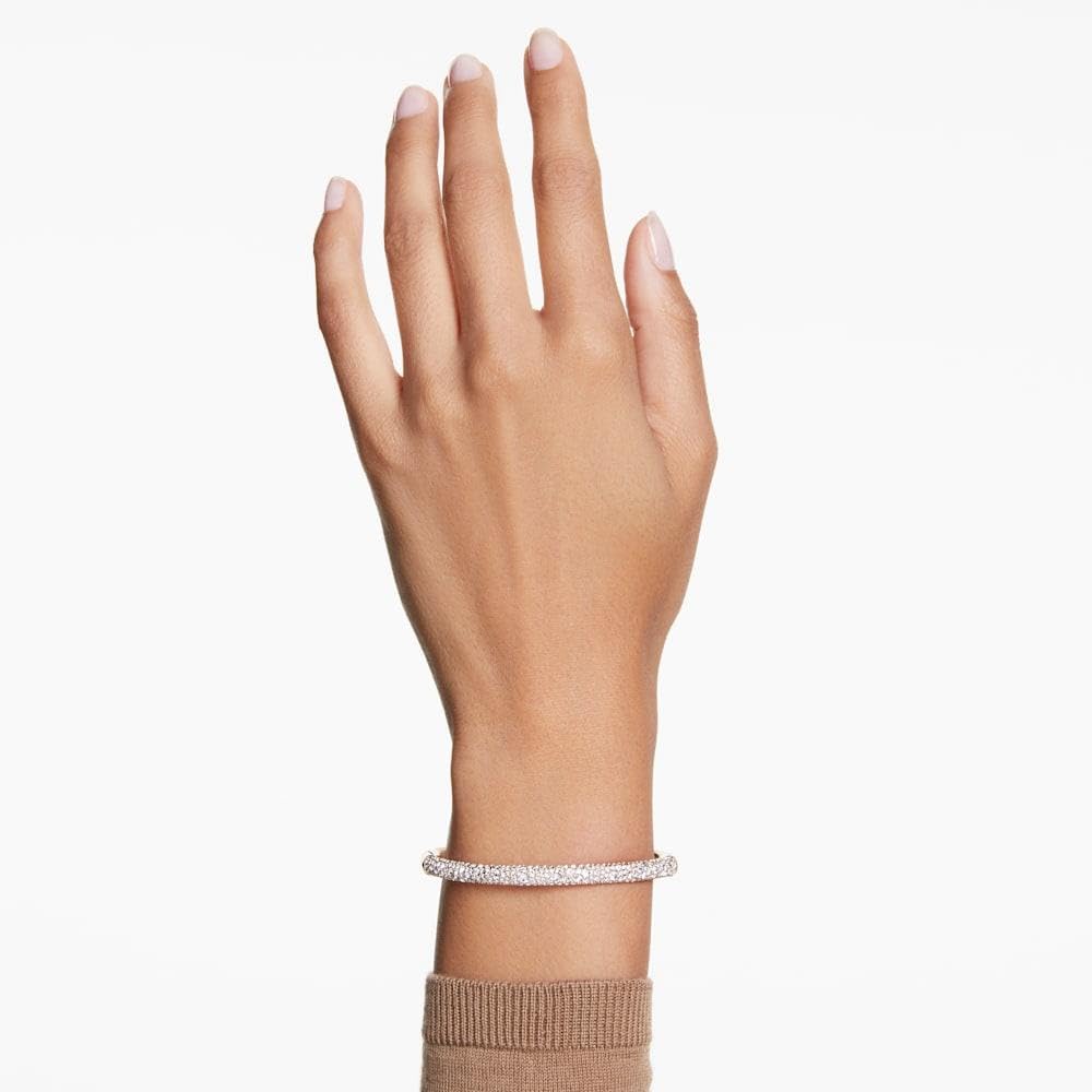 Swarovski Sublima Bangle Bracelet, Snow Pavé of Clear Round Crystals in a Rose Gold-Tone Finished Setting, Size M, Part of the Sublima Collection
