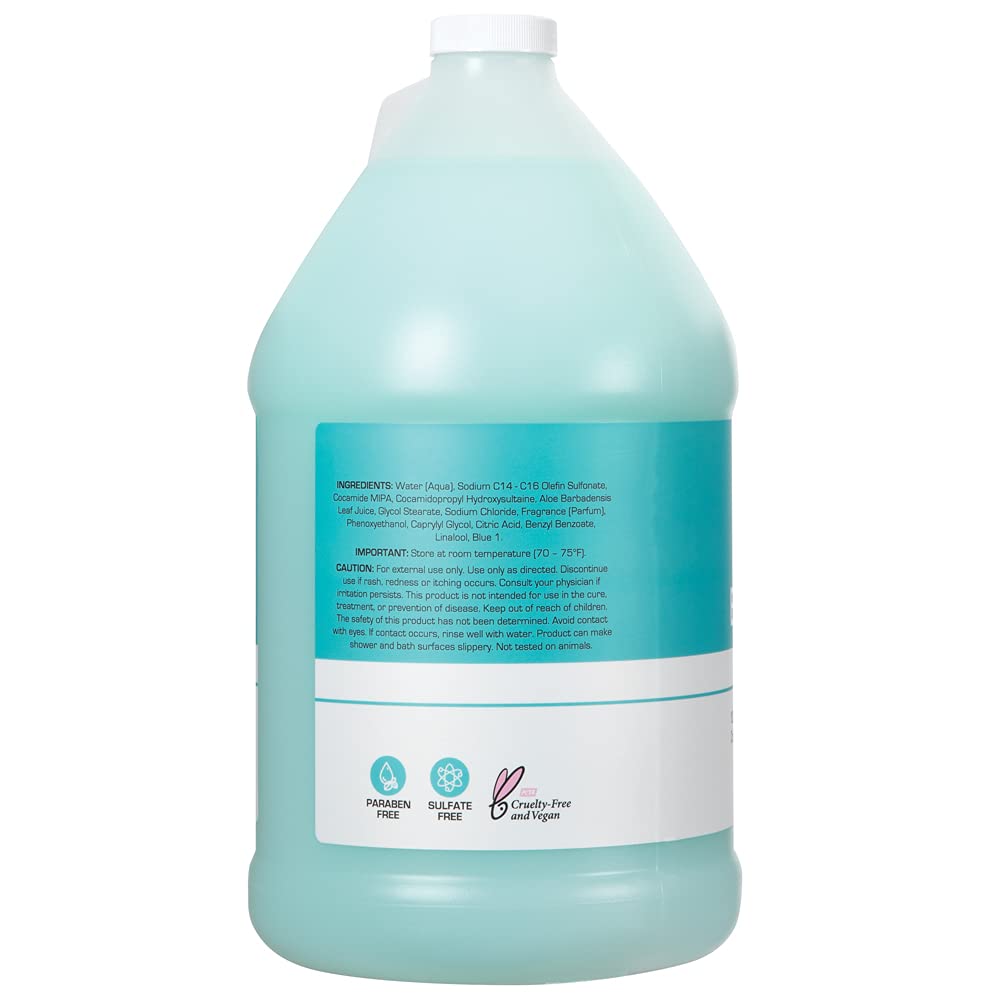 Ginger Lily Farms Club & Fitness Nourishing Body Wash, 100% Vegan & Cruelty-Free, Ocean Breeze Scent, 1 Gallon Refill (Pack of 4)