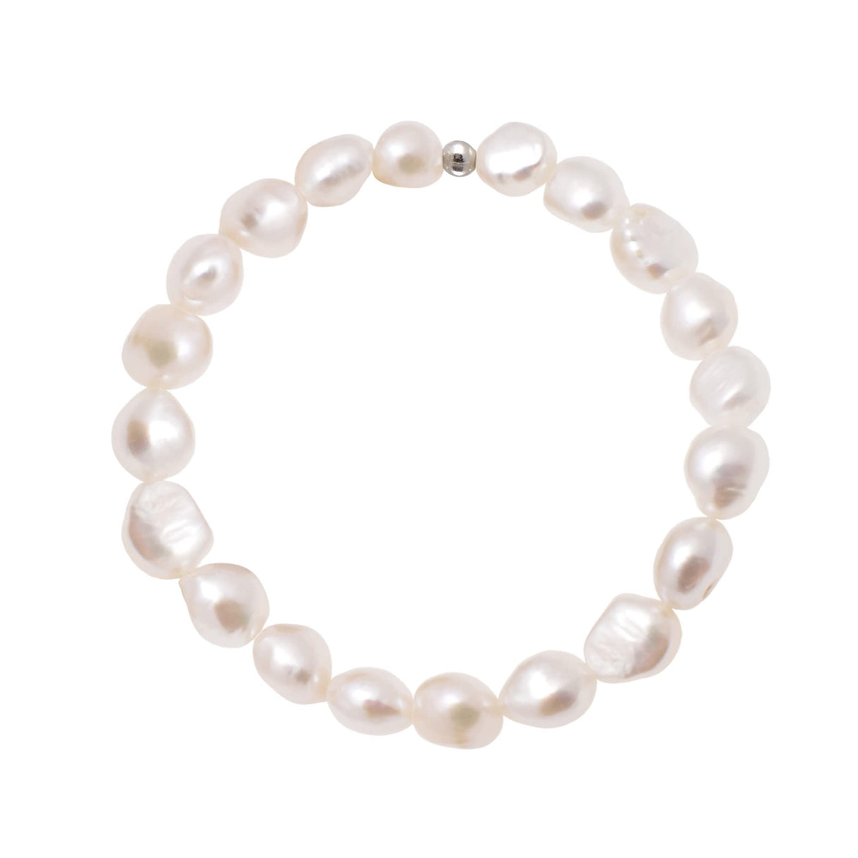 White Cultured Freshwater Pearls Bracelet for Women, 7.0 Inches