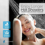 SparkPod 3-Inch Extreme High Pressure Shower Heads - Pressure Boosting with Rain, Massage & Pulsating Mode, Powerful Water-Saving Showerhead - 2.5 GPM Fixed Shower Head (Midnight Black Matte)