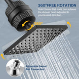 Cobbe High Pressure Filtered Shower Head Combo, Rain Shower Head with 20 Stage Shower Head Filter for Hard Water - Adjustable Replacement Remove Chlorine and Harmful Substances, Matte Black