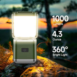 LED Camping Lantern, Lantern Rechargeable with 4 Light Modes, Waterproof, Camping Essentials, Mini Light for Hurricane, Emergency, Hiking, Power Outages, 2pc