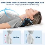 Neck and Shoulder Relaxer with Upper Back Massage Point, Cervical Traction Device Neck Stretcher for TMJ Pain Relief and Cervical Spine Alignment Chiropractic Pillow (Black)