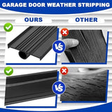 DGSL Garage Door Seals Bottom Rubber Weather Stripping Kit Seal Strip Replacement,Universal Weatherproof Threshold Buffering Sealing Rubber 5/16 Inch T Ends, 3 3/4 Inch Width (12 Ft, Black)