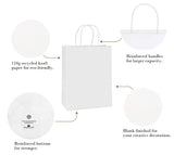 BagDream Kraft Paper Bags with Handles 10x5x13 Inch White 100 Pack Bulk