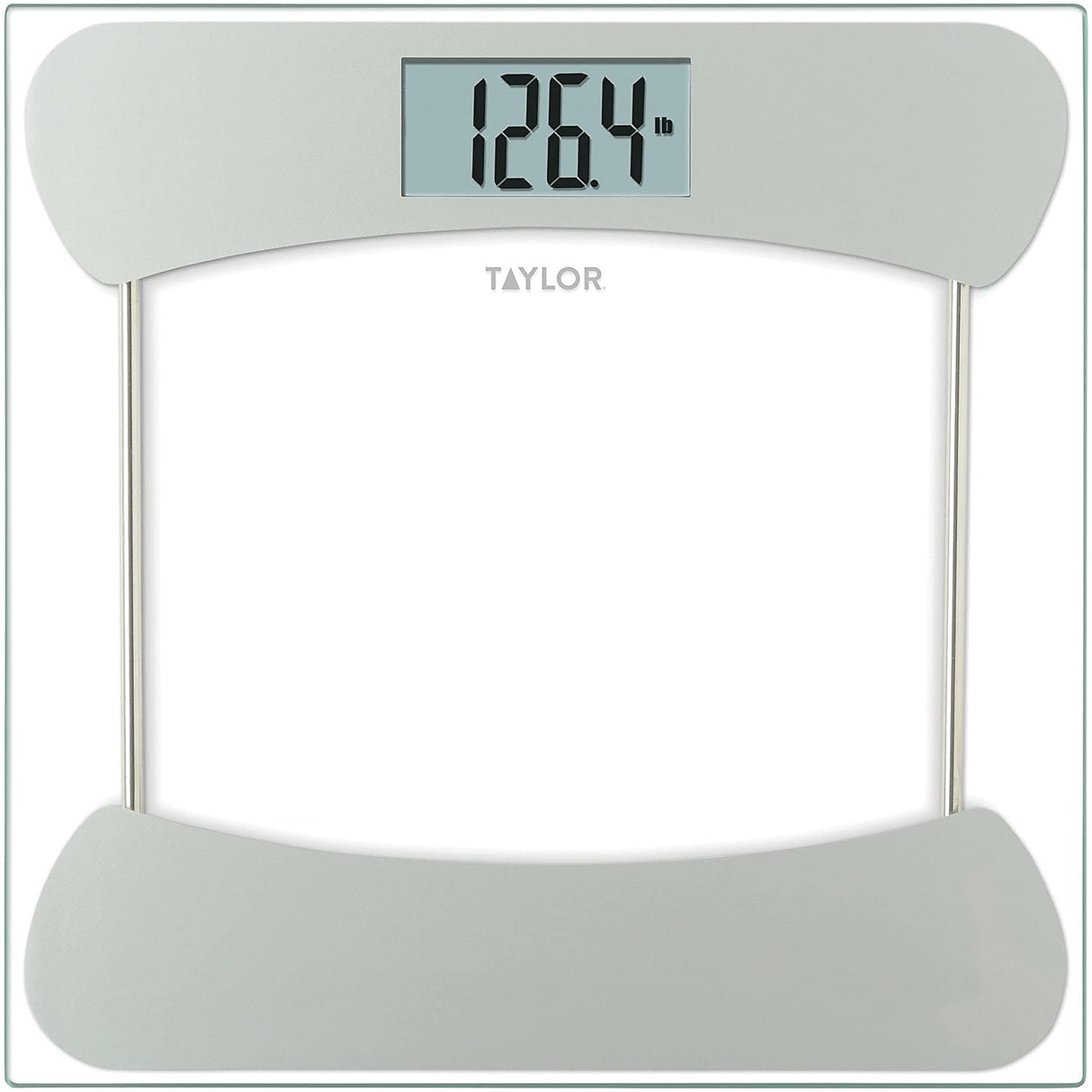 Taylor Digital Bathroom Scale, Highly Accurate Body Weight Scale, Instant On and Off, 400 lb, Sturdy Clear Glass with Chrome Finish Base