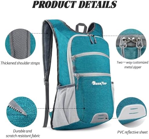 Seektop 20L Hiking Backpack Ultra Lightweight Waterproof Travel Backpack Packable Small Outdoor Bag Foldable Day Pack for Women Men