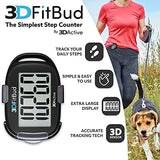 3DFitBud Simple Step Counter Walking 3D Pedometer from 3DActive with Clip & Lanyard - A420S