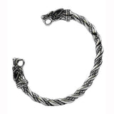 TURTLEDOVE Viking Wolf Fenrir Bangle - Adjustable Stainless Steel Norse Scandinavian Torc