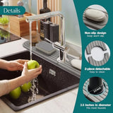 Faucet Mat for Kitchen Sink - Diatomaceous Earth Faucet Splash Guard, Fast Drying Sink Protector - Water Absorbing Stone for Bathroom Sink [Grey, 20'' x 3.9'']