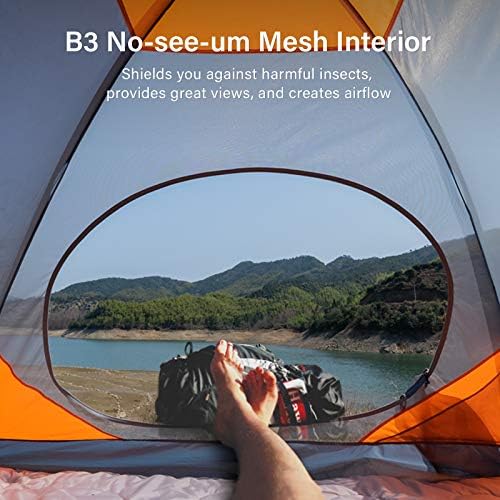 BISINNA 2/4 Person Camping Tent Lightweight Backpacking Tent Waterproof Windproof Two Doors Easy Setup Double Layer Outdoor Tents for Family Camping Hunting Hiking Mountaineering Travel