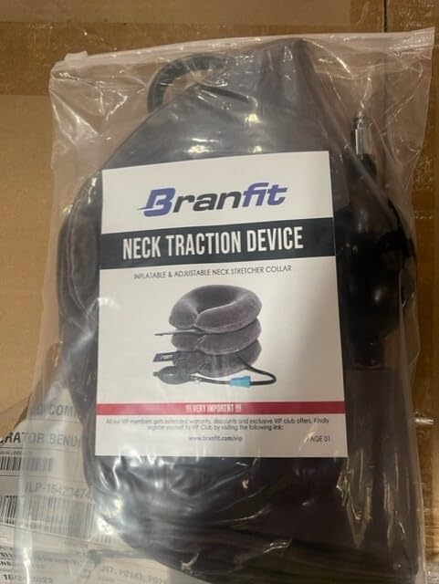 Branfit Cervical Neck Traction Device Pro - Adjustable Neck Support and Neck Stretcher for Spine Alignment and Neck Pain Relief
