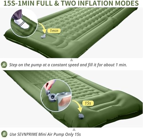 78in x 29in x 5in Camping Sleeping Pad, Upgraded Durable Waterproof Compact Traveling Air Mattress, Built-in Foot Pump, Ultralight Inflatable Sleeping Mat for Backpacking, Hiking