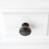 KOOFIZO Round Cabinet Knobs Oil Rubbed Bronze Cabinet Pulls, Dia. 1-1/4 Inch, 10 Pack Bronze Drawer Knobs for Kitchen Cabinets 1960 Drawers Dresser Cupboard Bedroom Bathroom