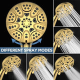 6-Mode High Pressure Handheld Shower Head Set, Consumer Reports Recommended HOPOPRO High Flow Hand Held Showerhead with 59 Inch Hose Bracket Teflon Tape Rubber Washers