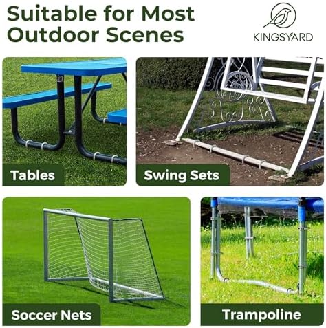 Kingsyard 16 Pack Trampolines Wind Stakes-16 Inch Long, 0.4 Inch Diameter Galvanized Steel U Hook Rebar Stakes, Multi-Purpose Heavy Duty Ground Anchors for Tent, Fences, Swing, Landscape, Black