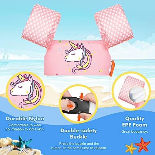 MoKo Toddler Swim Vest for Kids, 20-66 lbs, Arm Floaties with Adjustable Straps, Nylon Material, Swim Vest for Toddlers Learning to Swim