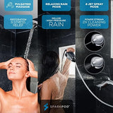 SparkPod 10-Mode Handheld Shower Head with Filter - 5" High Pressure Filtered Shower Head with Touch-to-Clean Nozzles, Built-In Power Jet, Stainless Steel 6ft Hose & Bracket (Polished Chrome)
