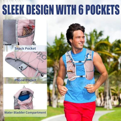 Lightweight Running Vest for Women and Men Hydration Backpack Pack with 1.5L Water Bladder Bag for Hiking Trail Running Gear Cycling Marathon