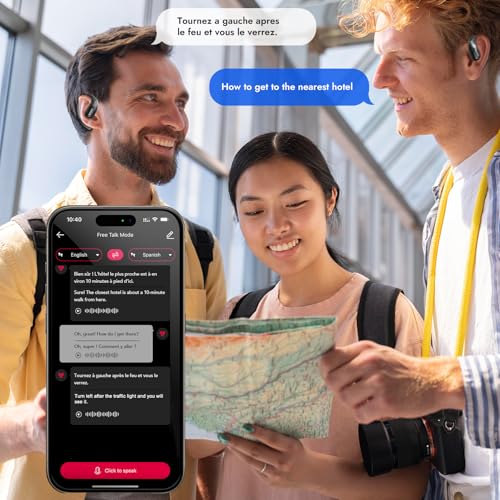 3 Pieces MINISO X28 AI Translation Earbuds Open Ear Wireless Bluetooth Earbuds OWS Support 150 Languages Real Time Translation Sports Headphones IPX5 Waterproof for Travel Business Learning Meeting Black