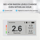 Ecosense EcoQube Flex Smart Radon Detector - Battery Powered Continuous Radon Monitor for Home Use with Always-On Display, Bluetooth App, Daily, Weekly, Monthly & Yearly Fluctuations on App