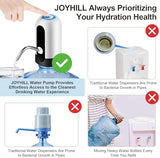 JOYHILL 5 Gallon Water Bottle Dispenser, USB Charging Water Bottle Pump, Portable Water Dispenser Pump for Camping (White)