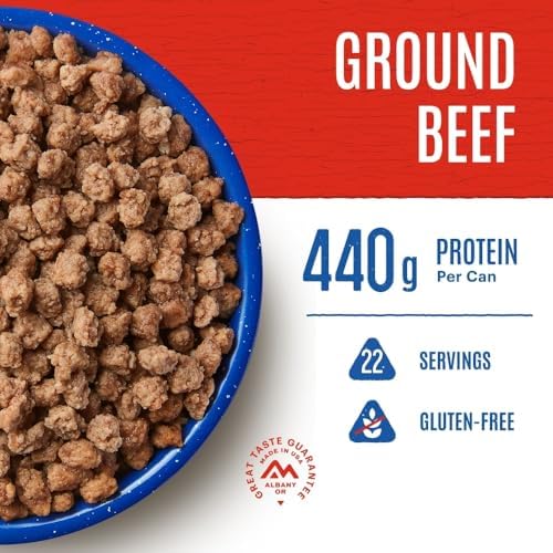 Mountain House Cooked Ground Beef | Freeze Dried Survival & Emergency Food | #10 Can | Gluten-Free