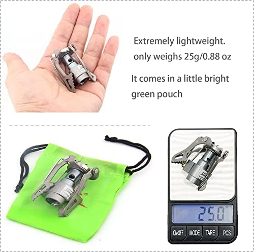 BRS Stove BRS 3000T Stove Titanium Ultralight Backpacking Stove Portable Propane Camping Stove Gas Burner Camp Stove only 26g with Extra O Ring (BRS-3000T Stove)