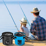 AUTODECO 2 Pack Collapsible Bucket 5 Gallon Container Folding Water Bucket Portable Wash Basin for Outdoor Travelling Camping Fishing Gardening Car Washing 20L