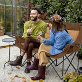 Double Camping Chairs for Adults Oversized Loveseat - 2 Person Camping Chair Heavy Duty Outdoor Camping Couch with Cup Holders - Portable Folding Chair for Outside Lawn, Brown