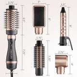 Hair Dryer Brush Set, DAILYLIFE Blow Dryer Brush with 5 Attachments, Multi Hair Styler for Salon Blowouts, Volumizing, and Straightening, Ionic Function, Frizz Free, with Glove