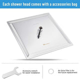 NearMoon Rain Shower Head, High Flow Stainless Steel Square Rainfall Shower, Waterfall Bath Shower Body Covering, Ceiling or Wall Mount (12 Inch, Chrome Finish)