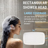 G-Promise All Metal 14 Inch Dual Shower Head with Handheld Combo, Rain Shower Head, Adjustable Extension Arm, Smooth 3-Way Diverter, 71 Inch Extra Long Hose - A Bathroom Upgrade (Chrome)