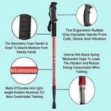 Aihoye Collapsible Trekking Poles - 2 Pack, Lightweight, Anti-Shock Walking Sticks - Adjustable for Men and Women