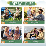 2 Pack Compact Camping Chairs Portable Folding for Outside with Carry Bag Lightweight Moon Chairs for Travel Picnic Hiking Beach Fishing, 600D Oxford, Supports 330lbs(Black)