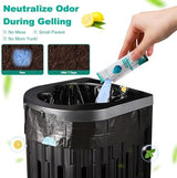 60 Portable Toilet Bags with Poo Gel Set, 8 Gallon Camping Toilet Bags with Absorbent Toilet Gel, Toilet Waste Bags, Leak-Proof Trash Bags for Camping Toilet, Traveling