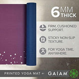 Gaiam Yoga Mat - Premium 6mm Print Extra Thick Non Slip Exercise & Fitness Mat for All Types of Yoga, Pilates & Floor Workouts (68"L x 24"W x 6mm Thick)