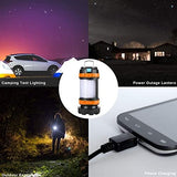 Camping Lantern Rechargeable , Alpswolf Camping Flashlight 4000 Capacity Power Bank,6 Modes, IPX4 Waterproof, Led Lantern Camping, Hiking, Outdoor Recreations Orange 2 Pack
