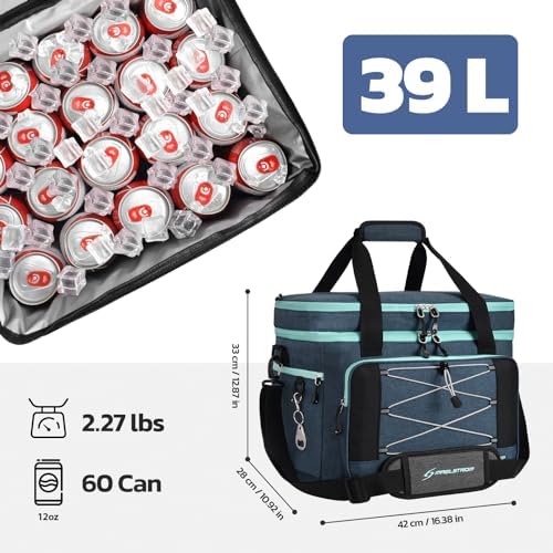 Maelstrom Soft Cooler Bag,Collapsible Soft Sided Cooler,24/30/60/75 Cans Beach Cooler,Ice Chest,Large Leakproof Camping Cooler,Portable Travel Cooler for Grocery Shopping,Camping,Road Trips