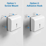 QWORK Wall Mount Paper Towel Dispenser 2 Pack – Tri-Fold Holder with Lock for Bathroom, Kitchen & Office