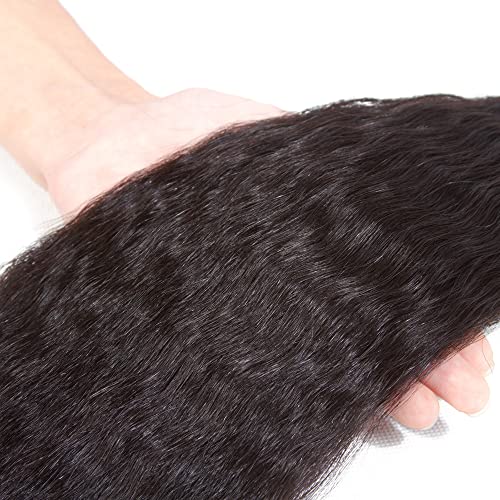 Kerriana Yaki Human Hair Bundles 100% Unprocessed Brazilian 3 Bundles 14 16 18 inch Kinky Straight for Black Women