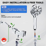 5"Filtered Shower Head with Handheld, High Pressure 10 Spray Settings, 59"Stainless Steel Shower Hose&360° Adjustable Bracket, Quadruple Filtration Design to Improve Water Quality & Bathing Healthier