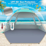 Gorich Beach Tent Sun Shelter for 3/4-5/6-7/8-10 Person with UPF 50＋ UV Protection, Lightweight & Easy Setup Beach Shade Canopy, Portable Beach Shade Tent Beach Cabana