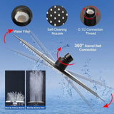 NearMoon Filtered Rain Shower Head, High Pressure 8″Square, and 5 settings Handheld Shower Filter Combo with Self-adhesive Holder/1.5M Hose -1 Replaceable Filter Cartridge (Matte Black)