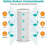 SimPure 2-Stage 10" x 4.5" Whole House Water Filter Replacement Cartridges, 5 Micron Sediment and Carbon Water Filters Combo, for GE FXHTC, GXWH40L, WGB21B, FP15B, FC15B, 2-Pack